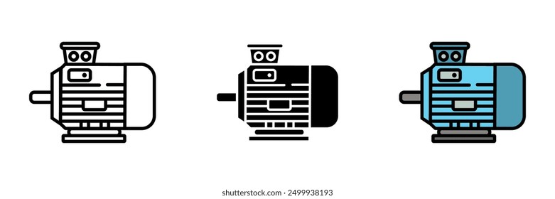 Electrical Motor Icon, Device converting electrical energy into mechanical motion, crucial for powering various industrial machines and appliances.