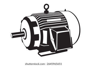 electrical motor logo black isolated silhouette