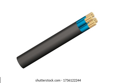 Electrical multi core cable. Vector illustration. Electronic industry