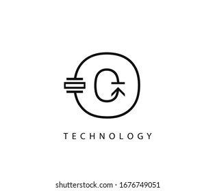 Electrical O Letter Icon Design With Electrical Engineering Symbol Element.
