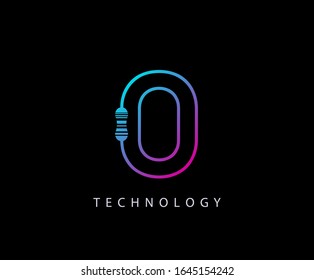 Electrical O Letter Logo Icon Design With Carbon Resistor Shape.