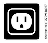 electrical outlet black solid power illustration