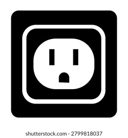 electrical outlet black solid power illustration