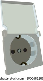 electrical outlet with cover vector