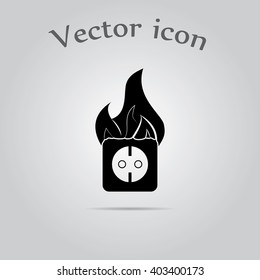 electrical outlet fire icon