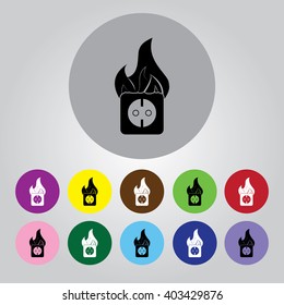 electrical outlet fire icon