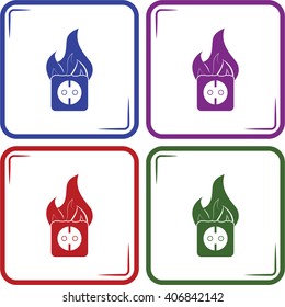 electrical outlet fire icon