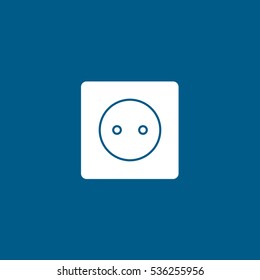 Electrical Outlet Flat Icon On Blue Background