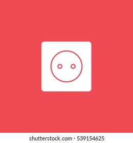 Electrical Outlet Flat Icon On Red Background