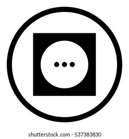 Electrical outlet icon in circle on white background