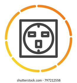electrical outlet icon design with outline style. vector illustration.