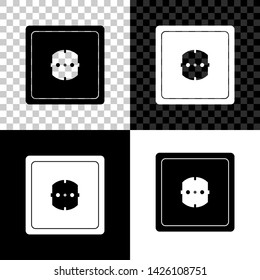 Electrical outlet icon isolated on black, white and transparent background. Power socket. Rosette symbol. Vector Illustration