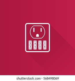 Electrical outlet icon in Metro user interface color style. Electronic connect plug