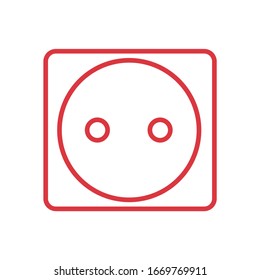 vector de icono de salida eléctrica. Ilustración del icono de toma eléctrica de energía eléctrica. Tecnología de transmisión de energía eléctrica a la salida.