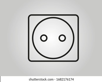 Vektorillustration des elektrischen Steckdosenspiegels. Illustration des Icons für elektrische Steckdosen. Technologie der Stromübertragung an die Steckdose.
