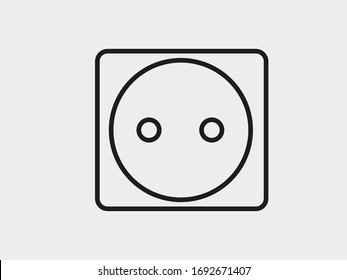vector de icono de salida eléctrica. Ilustración del icono de toma eléctrica de energía eléctrica. Tecnología de transmisión de energía eléctrica a la salida.