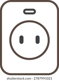 Electrical outlet icon vector illustration with type A socket configuration isolated on white background.