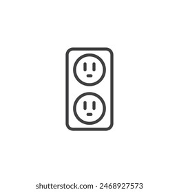 Electrical Outlet line icon. linear style sign for mobile concept and web design. Double socket outlet outline vector icon. Symbol, logo illustration. Vector graphics