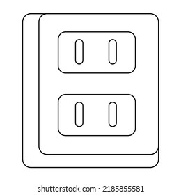 Electrical outlet outline vector on white background