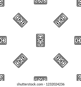Electrical outlet pattern seamless vector repeat for any web design