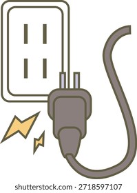 Enchufe y toma de corriente eléctrica ilustración