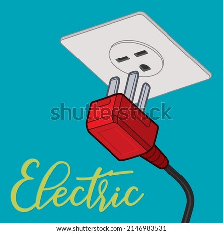 The electrical outlet and plug. Retro drawing