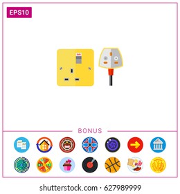 Electrical Outlet and Plug in UK Icon