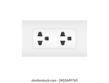 Electrical Outlet or Power Outlet. Vector Illustration Isolated on White Background. 