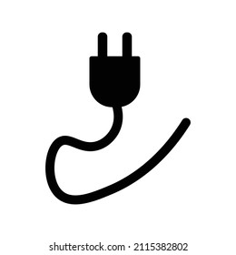 Electrical outlet silhouette icon. Corded plug. Vector