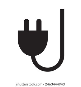 Electrical outlet silhouette icon. Corded plug. Vector