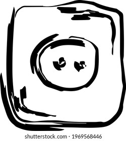 consumo de potencia de dibujo vectorial con estilo de boceto estilizado de salida eléctrica