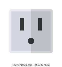 Electrical outlet type B color flat icon isolated white background vector image for website electrical shops