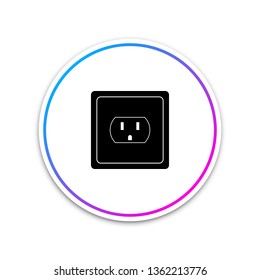 Electrical outlet in the USA icon isolated on white background. Power socket. Circle white button. Vector Illustration