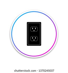 Electrical outlet in the USA icon isolated on white background. Power socket. Circle white button. Vector Illustration