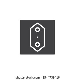 Electrical Outlet vector icon. filled flat sign for mobile concept and web design. Vertical power socket glyph icon. Symbol, logo illustration. Vector graphics