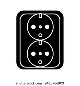 Icono de Vector de toma eléctrica ,	