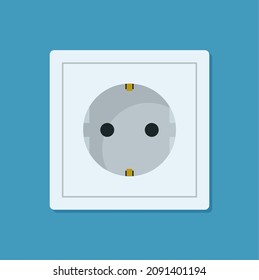 Electrical outlet. Wall socket with cable. Vector illustration in flat style eps 10