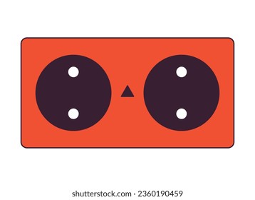 Electrical outlets flat line color isolated vector object. Power supply. Electric device. Editable clip art image on white background. Simple outline cartoon spot illustration for web design