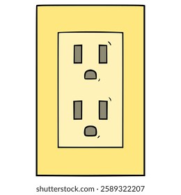 electrical outlets type B illustration hand drawn isolated vector