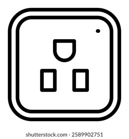 Electrical Outlets Vector Line Icon Design For Personal And Commercial Use