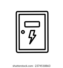 electrical panel box icon with line design svg