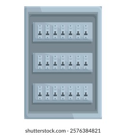 Electrical panel featuring rows of circuit breakers, ensuring safe and reliable power distribution in a residential setting