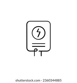 Diseño de iconos de estilo de línea de panel eléctrico