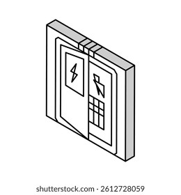 electrical panel residential isometric icon vector. electrical panel residential sign. isolated symbol illustration