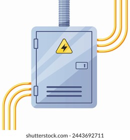 Vector de panel eléctrico aislado sobre fondo blanco.