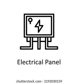 Electrical Panel  vector Outline Icon Design illustration on White background. EPS 10 File