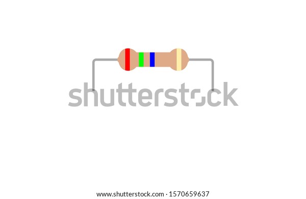 Electrical\
parts vector resistor isolated with resistor color code and\
resistors connection. Resistor is one of electrical parts vector\
beside the other electrical parts\
vector.