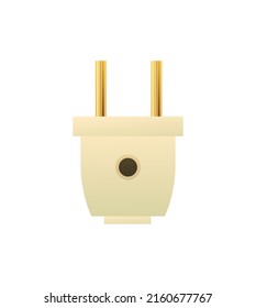 Electrical plug. Electrical appliances for home network. Spare parts for work of an electrician. Isolated on white background. Single object icon. Vector.