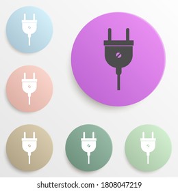 electrical plug badge color set. Simple glyph, flat vector of web icons for ui and ux, website or mobile application
