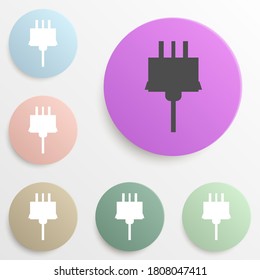 electrical plug badge color set. Simple glyph, flat vector of web icons for ui and ux, website or mobile application